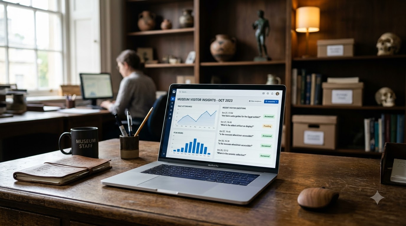 Laptop showing the curator analytics dashboard